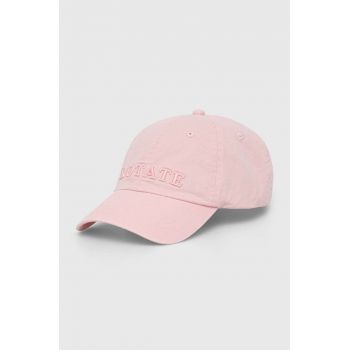 Rotate șapcă de baseball din bumbac culoarea roz, cu imprimeu