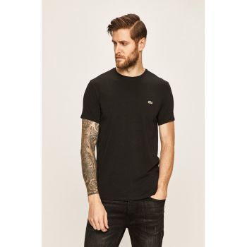 Lacoste tricou din bumbac culoarea negru, uni TH2038-166