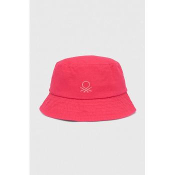 United Colors of Benetton pălărie din bumbac pentru copii culoarea roz, bumbac