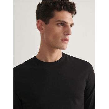 Reserved - Bluză cu mânecă lungă slim - negru