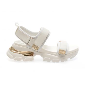 Sandale casual ALDO albe, 13743865, din material textil si piele ecologica