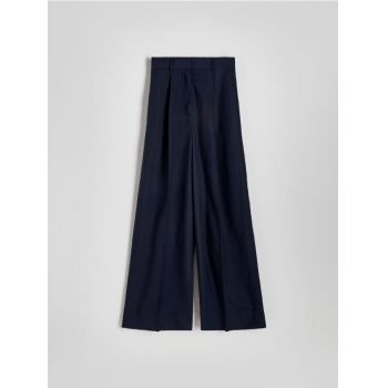 Reserved - Pantaloni din material majoritar in - bleumarin