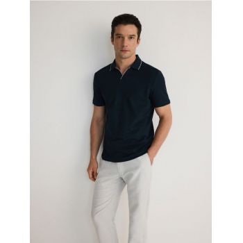 Reserved - Tricou polo regular fit - bleumarin