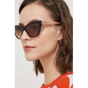 Emporio Armani ochelari de soare femei, culoarea maro
