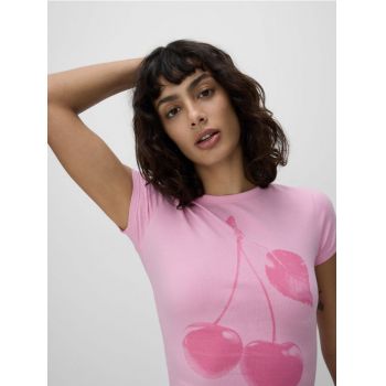 Reserved - Tricou cu imprimeu - roz-pastel