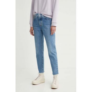Levi's jeansi 501 CROP SPLIT CRAFT femei high waist, A9425