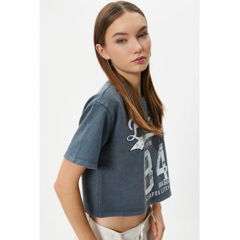 Tricou crop relaxed fit