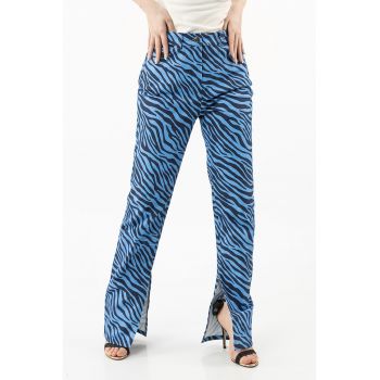 Pantaloni cu imprimeu zebra