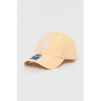 47 brand șapcă din bumbac pentru copii MLB New York Yankees CLEAN UP culoarea portocaliu, cu imprimeu, BNLRGW17GWS