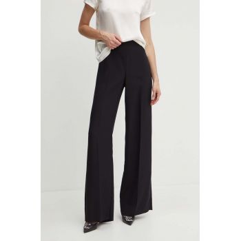MAX&Co. pantaloni femei, culoarea negru, drept, high waist, 2418131034200 2418130000000