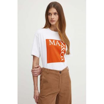 MAX&Co. tricou din bumbac femei, culoarea alb, 2418971024200