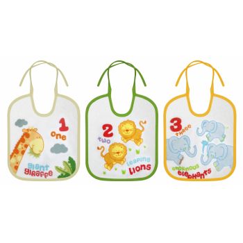 Set 3 bavete small bumbac inchidere cu snur imprimeuri colorate