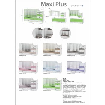 Mobilier transformabil Maxi Plus 70 x 160 cm White Artwood