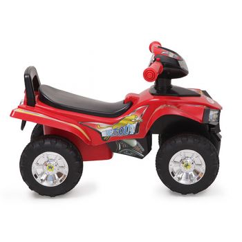ATV pentru copii fara pedale Moni RideGo Rosu cu spatiu depozitare jucarii, muzica de la 1 an pana la 20 kg
