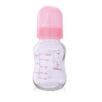 Biberon din sticla 120 ml pink