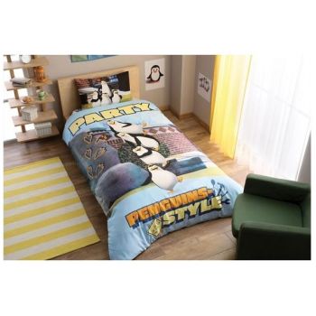 Lenjerie de pat Tac Disney Pinguins Party Lenjerie de pat Tac Disney Pinguins Party