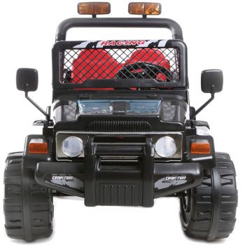 Masinuta electrica cu doua locuri si roti din plastic Drifter Jeep 4x4 Negru ieftina