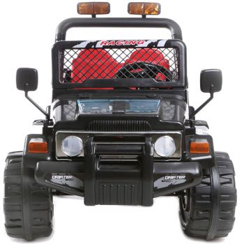 Masinuta electrica cu doua locuri si roti din plastic Drifter Jeep 4x4 Negru la reducere