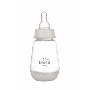 Biberon Minut Baby cu tetina silicon 0+, 150 ml