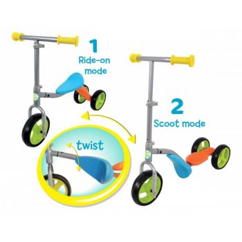 Trotineta copii 3 roti MV Scoot 2 in 1 bicicleta fara pedale ieftina