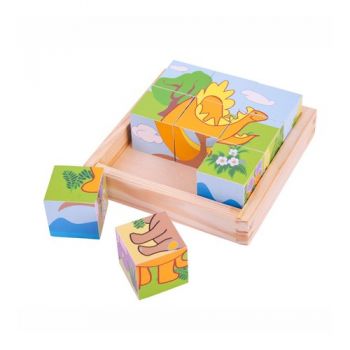 Puzzle Cubic BigJigs Toys - Dinozauri