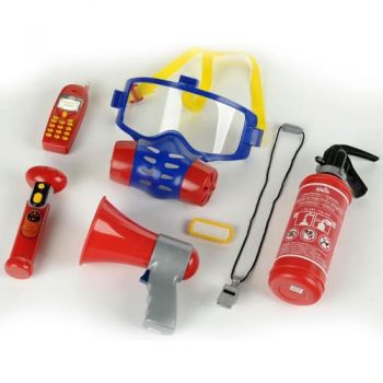 Set 7 Accesorii Klein Pompier cu Lanterna si Masca de Gaze
