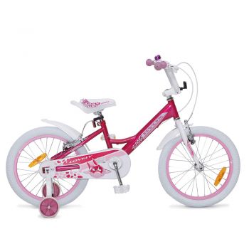 Bicicleta pentru fetite cu roti ajutatoare Byox Lovely 18 inch la reducere
