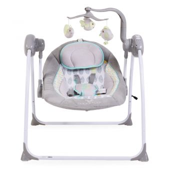 Leagan electric cu conectare la priza Baby Swing+ Grey la reducere