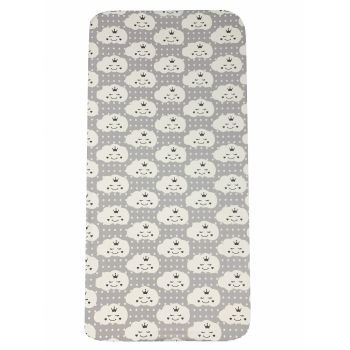 Cearsaf cu elastic roata 140x70 cm Norisori zambareti gri