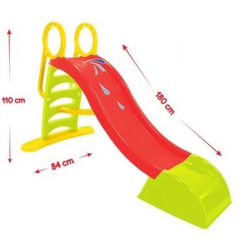 Tobogan mare XXL pentru copii Mochtoys Verde 180 cm,pentru interiorexterior trepte late,manere de prindere,margini rotunjite,plastic rezistent cu posibilitate atasare furtun
