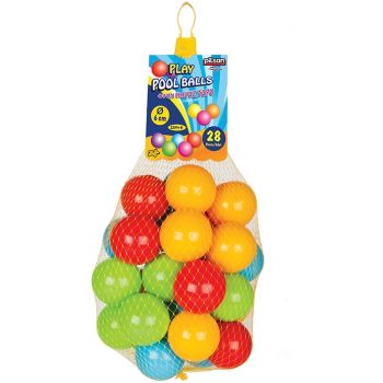 Set bile joaca copii Pilsan 28 bucati,diametru 6cm in plasa