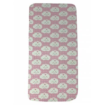 Cearsaf cu elastic pe colt 120x60 cm Norisori zambareti roz