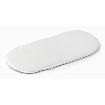 Saltea pentru landou bebelusi din fibre de cocos cu husa matlasata detasabila cu fermoar 75x35x3cm Sensillo Alba