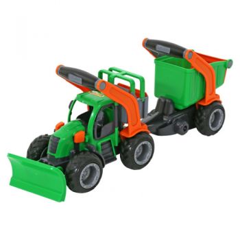 Tractor cu Plug de Zapada Wader si Remorca cu Container
