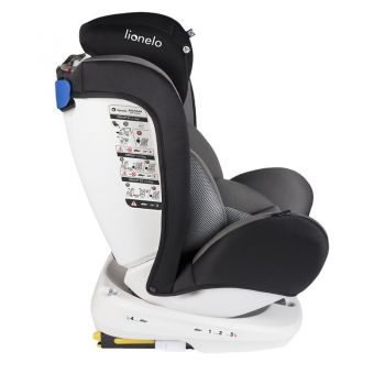 Scaun auto Bastiaan rotire 360 grade 0-36 kg cu Isofix si centura Top Tether gri Lionelo