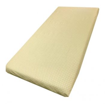 Cearsaf cu elastic pe colt 120x60 cm Buline albe pe crem de firma originala