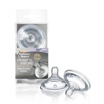 Tetina Tommee Tippee Closer to Nature Flux Variabil 2 Bucati 0+