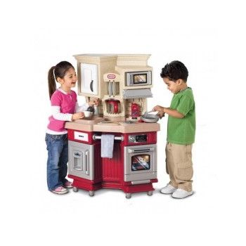 Set Bucatarie copii cu accesorii, Micul bucatar Little Tikes 48437, rosie