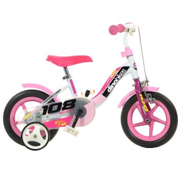 Bicicleta copii cu maner pentru parinti Dino Bikes roz ieftina