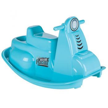 Balansoar pentru copii Pilsan Rocking Moto Blue cu manere ergonomice,sistem antirasturnare,plastic rezistent UV,greutate maxima suportata 35kg