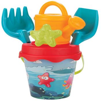 Set galetusa si forme pentru nisip Sweety Bucket Aquamarine de firma originala