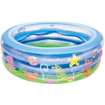 Piscina gonflabila cu 3 inele Cristal 196 x 53 cm Piscina gonflabila cu 3 inele Cristal 196 x 53 cm