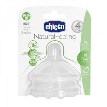 Tetina silicon Chicco STEP UP flux reglabil 4luni+ 2buc ieftin