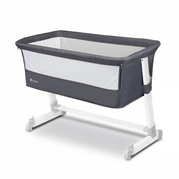 Patut co-sleeper Theo 2 in 1 cu setare unghiulara reglabil Dark Grey Lionelo la reducere