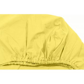 Cearceaf galben KidsDecor cu elastic din bumbac 70 x 140 cm ieftina