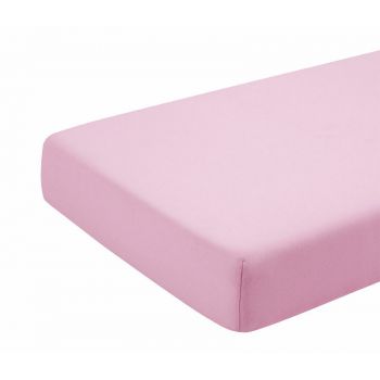 Cearceaf roz KidsDecor cu elastic din bumbac 70 x 140 cm ieftina