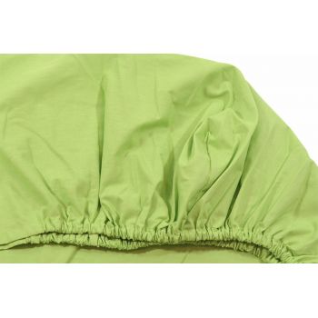 Cearceaf verde KidsDecor cu elastic din bumbac 70 x 140 cm ieftina