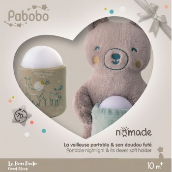 Lampa de veghe Pabobo Nomade cu Ursulet Plus culoare Bej cu Led reincarcabila Lampa de veghe Pabobo Nomade cu Ursulet Plus culoare Bej cu Led reincarcabila