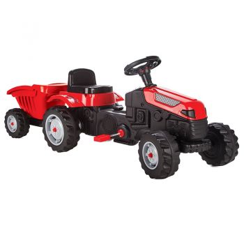 Tractor cu pedale si remorca Active Red ieftina