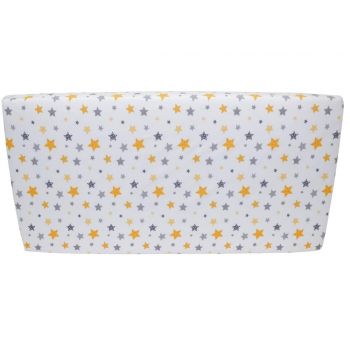 Cearceaf din bumbac cu elastic Yellow and Grey Stars White ieftina